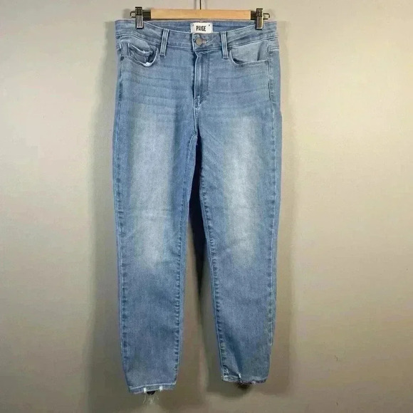 Paige Verdugo Ankle Jeans Women's Size 29 Blue Mid Rise Light Wash 5-Pocket - Picture 1 of 11